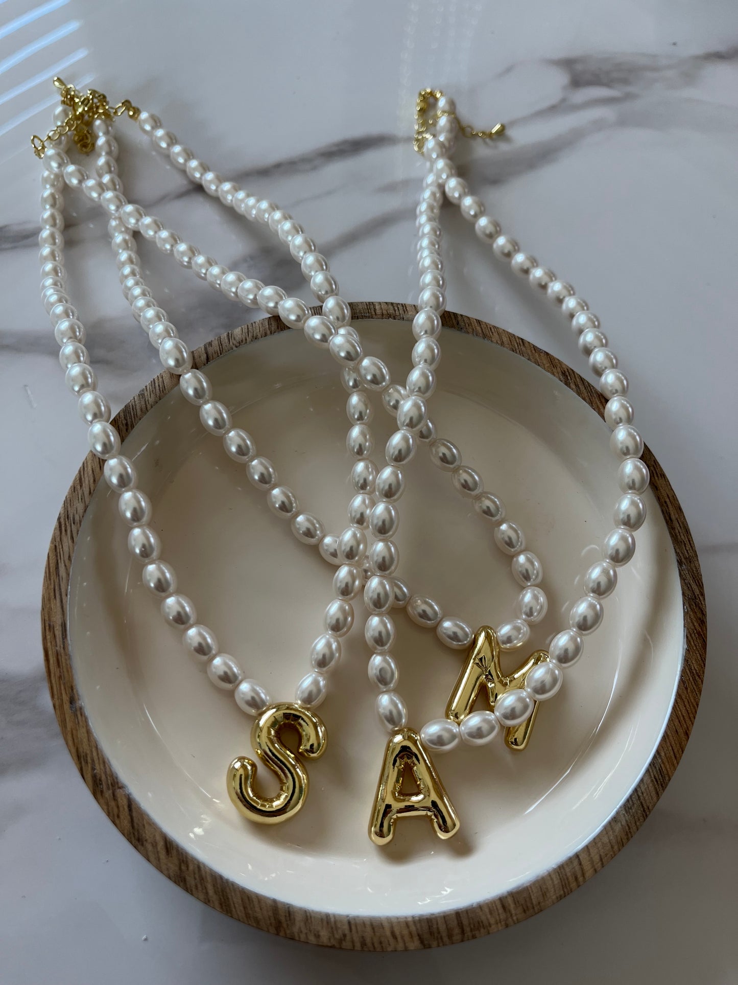 Pearl Initial Neclace