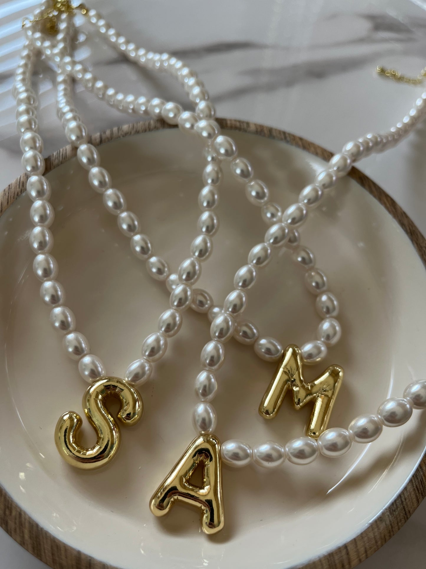 Pearl Initial Neclace